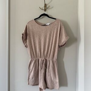☕️ SOLD Casual Tan Short Sleeve Romper